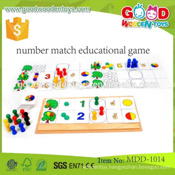 Cartoon design wooden learning puzzle toy,Lovely wooden learn count number toy,number match educational game MDD-1014